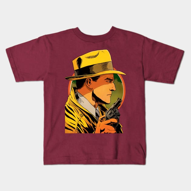 dick tracy Kids T-Shirt by nakaladek3